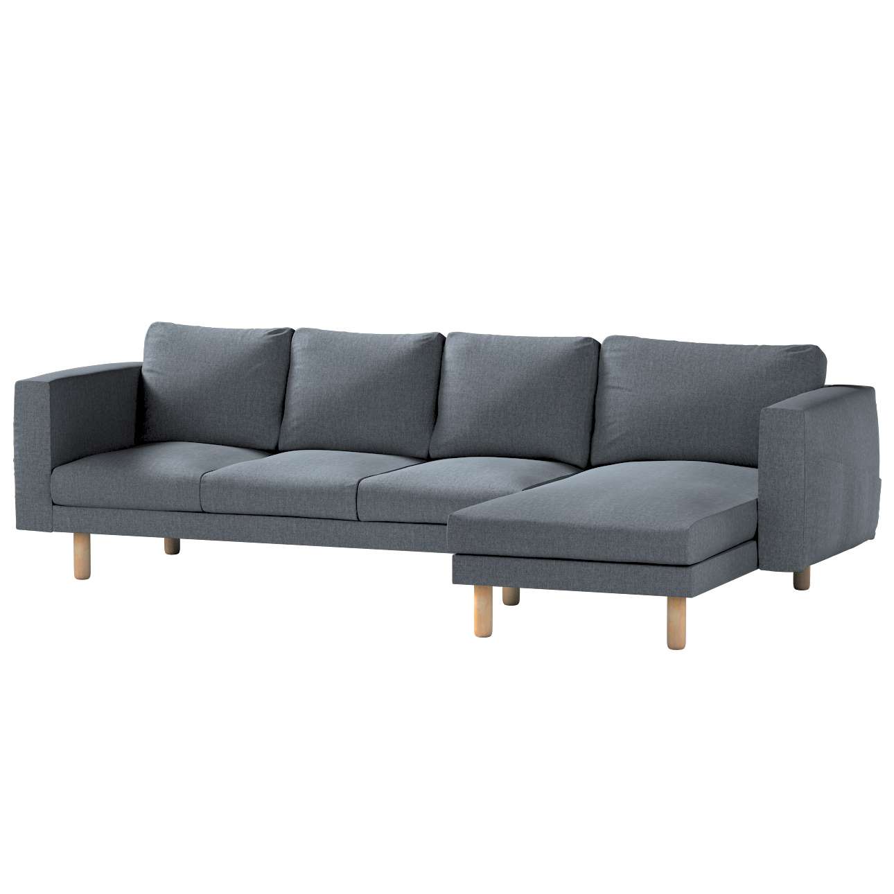 Dekoria pl pl Pokrowiec na sofę Norsborg 4-osobową z szezlongiem grafitowo szary 291 x 88/157 x 85 cm City 1027-704-86
