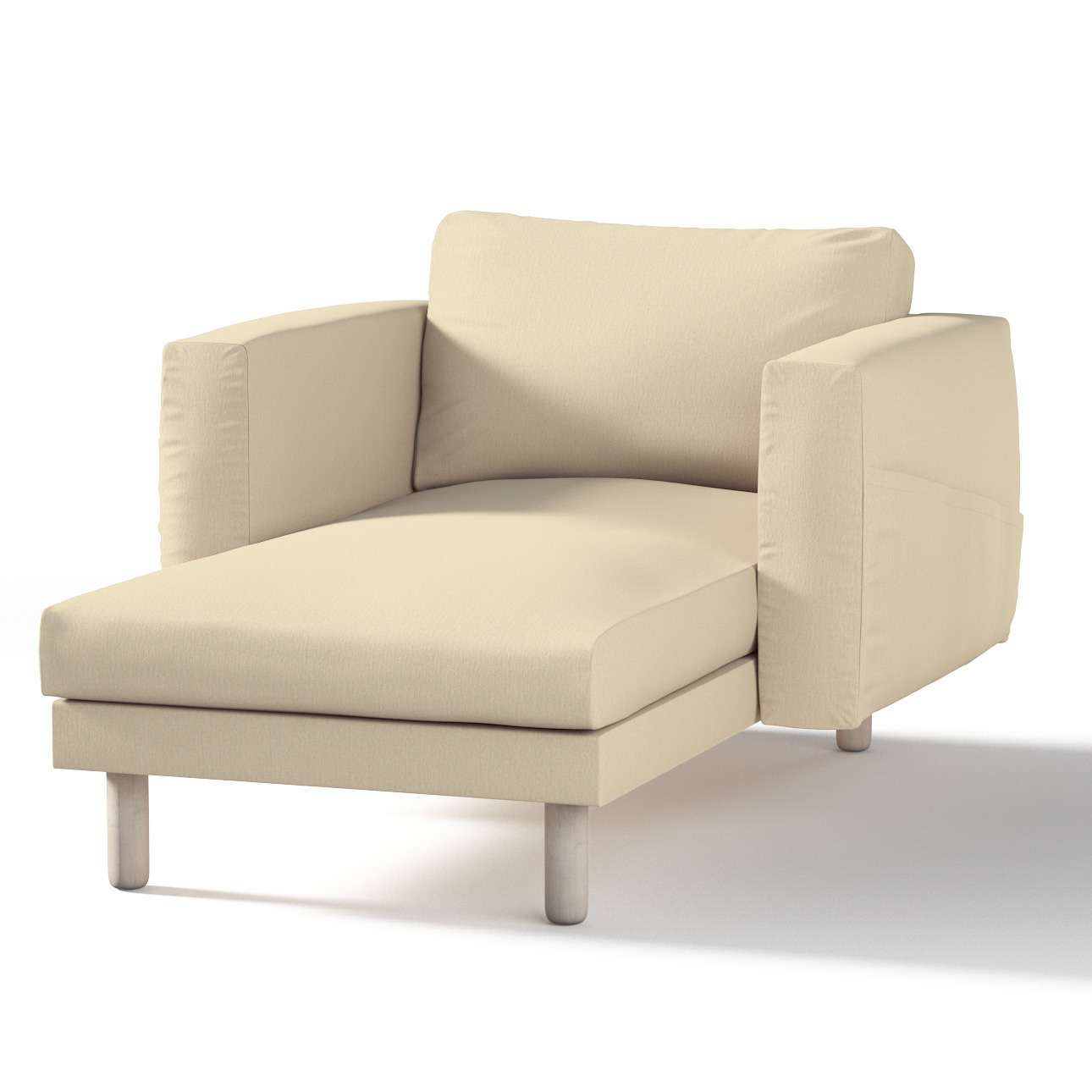 Dekoria pl pl Pokrowiec na szezlong Norsborg z podłokietnikami kremowy szenil 110 x 157 x 85 cm Chenille 1023-702-22