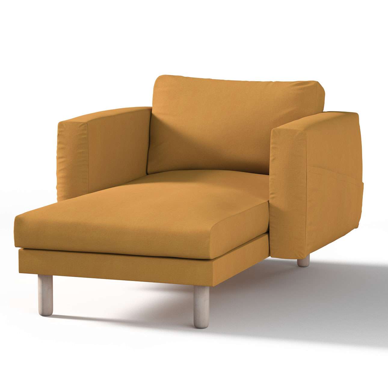 Dekoria pl pl Pokrowiec na szezlong Norsborg z podłokietnikami musztardowy szenil 110 x 157 x 85 cm Etna 1023-705-04