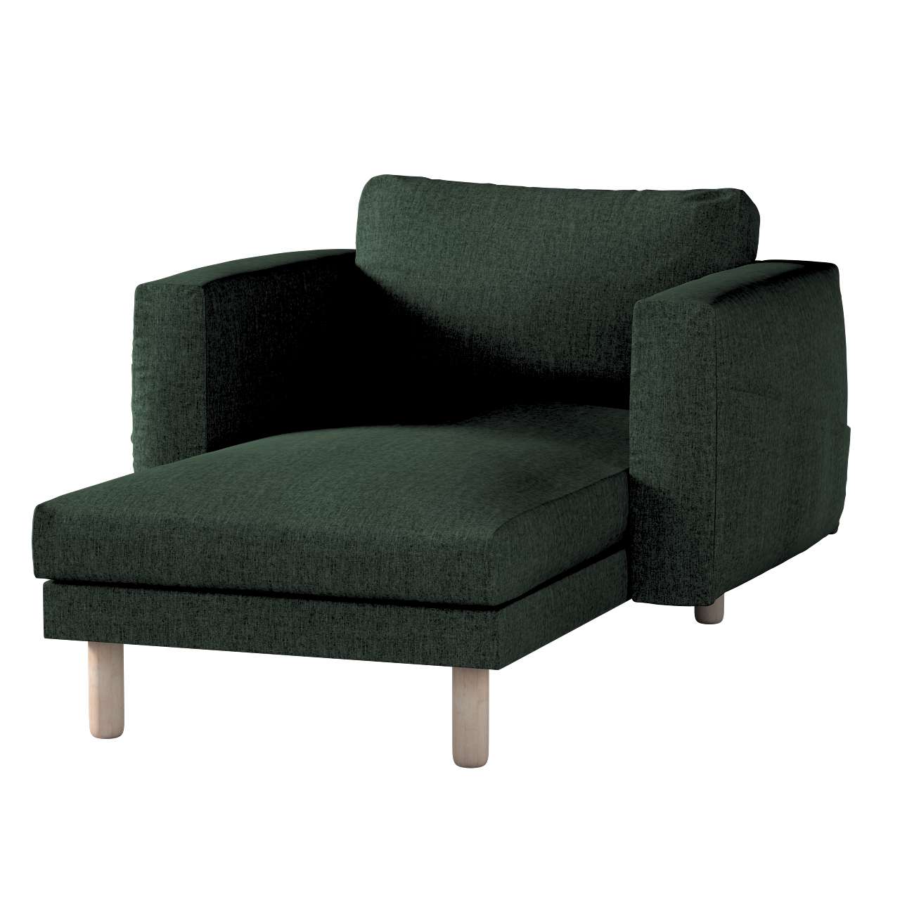 Dekoria pl pl Pokrowiec na szezlong Norsborg z podłokietnikami leśna zieleń szenil 110 x 157 x 85 cm City 1023-704-81