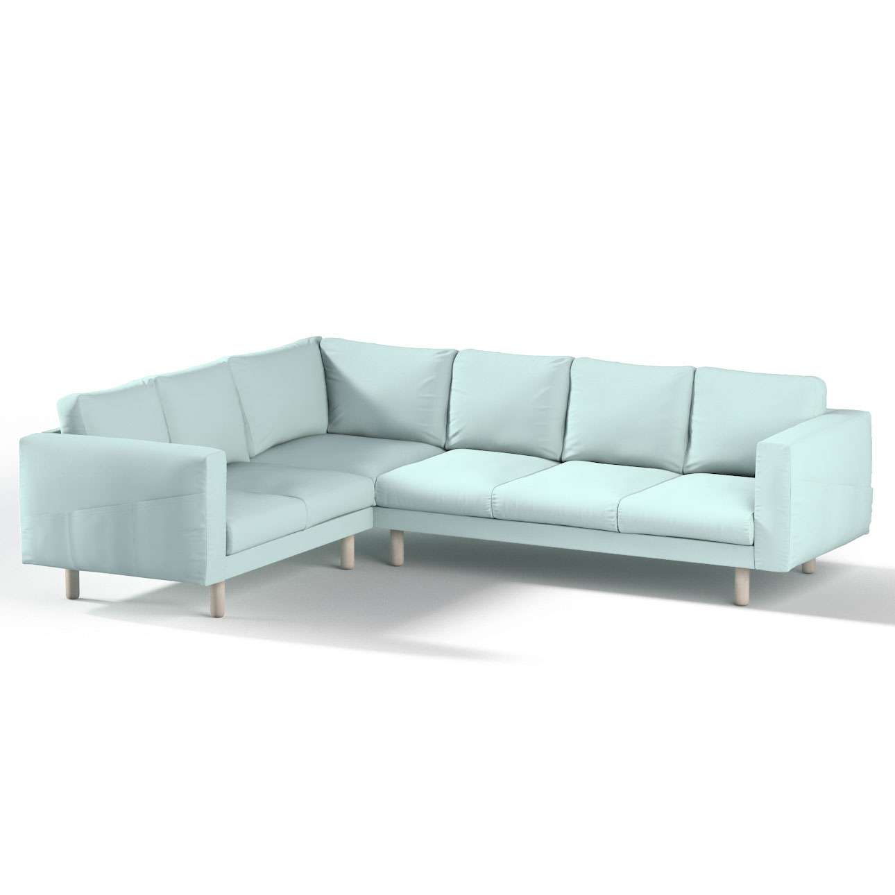 Dekoria pl pl Pokrowiec na sofę narożną Norsborg 5-osobową pastelowy błękit 213/291 x 88 x 85 cm Cotton Panama 1029-702-10