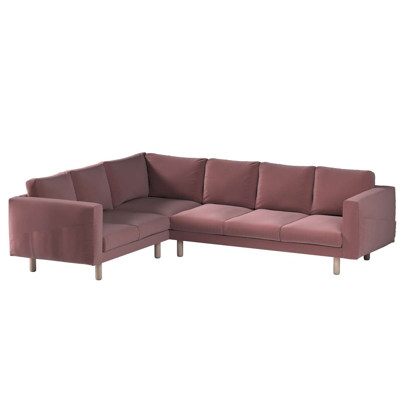 Dekoria pl pl Pokrowiec na sofę narożną Norsborg 5-osobową jasna śliwka welwet 213/291 x 88 x 85 cm Ingrid 1029-705-38