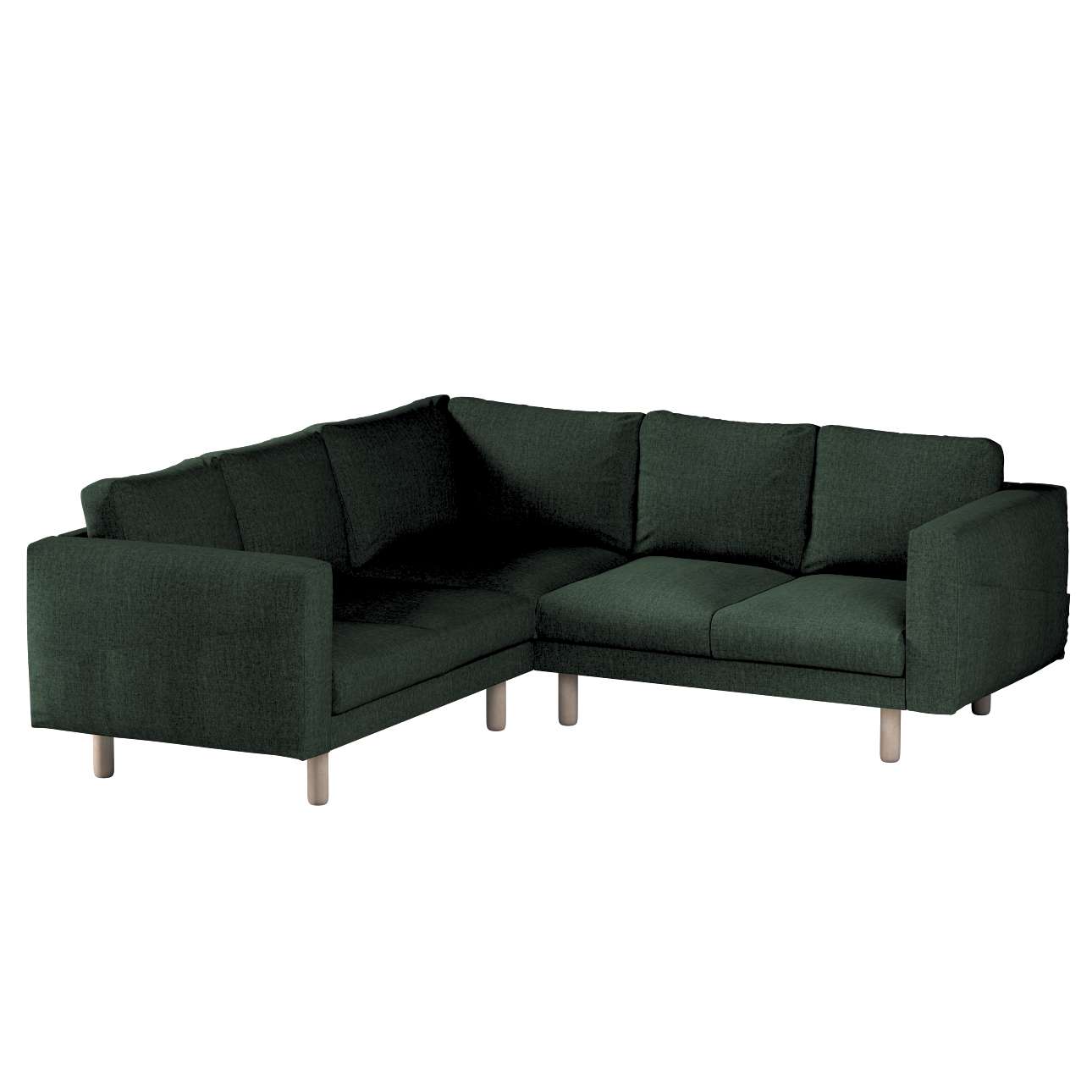 Dekoria pl pl Pokrowiec na sofę narożną Norsborg 4-osobową leśna zieleń szenil 213 x 213 x 85 cm City 1028-704-81