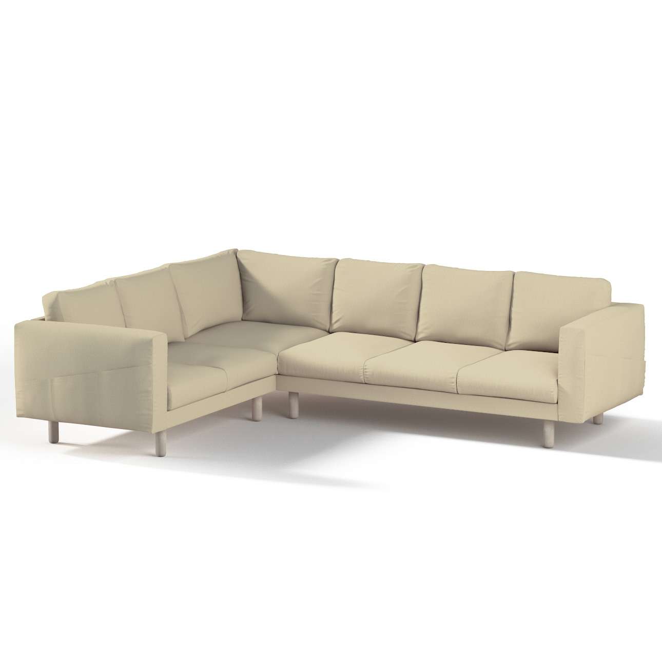 Dekoria pl pl Pokrowiec na sofę narożną Norsborg 5-osobową kremowy szenil 213/291 x 88 x 85 cm Chenille 1029-702-22