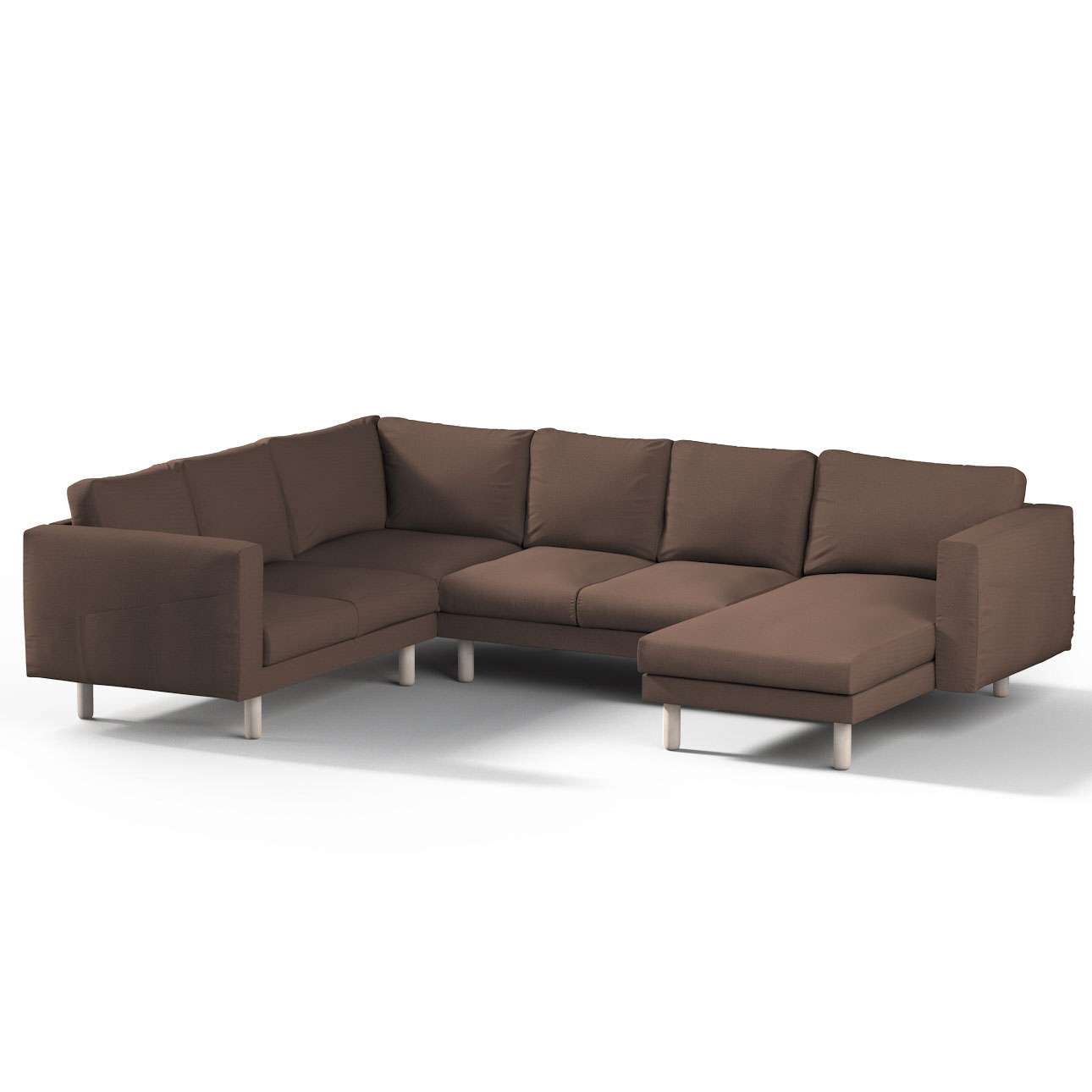 Dekoria pl pl Pokrowiec na sofę narożną Norsborg 5-osobową z szezlongiem brązowy 231/291 x 88/157 x 85 cm Etna 1030-705-08