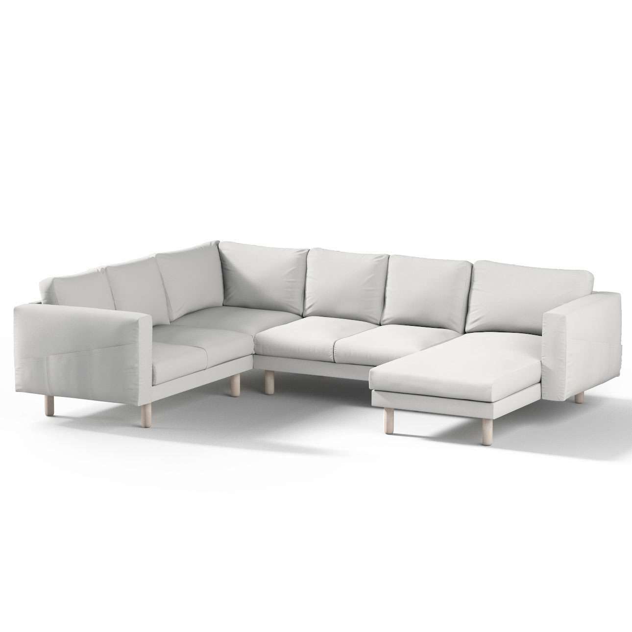 Dekoria pl pl Pokrowiec na sofę narożną Norsborg 5-osobową z szezlongiem jasny popiel 231/291 x 88/157 x 85 cm Etna 1030-705-90