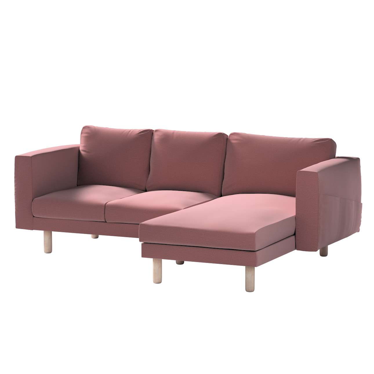 Dekoria pl pl Pokrowiec na sofę Norsborg 3-osobową z szezlongiem jasna śliwka welwet 231 x 88/157 x 85 cm Ingrid 1026-705-38