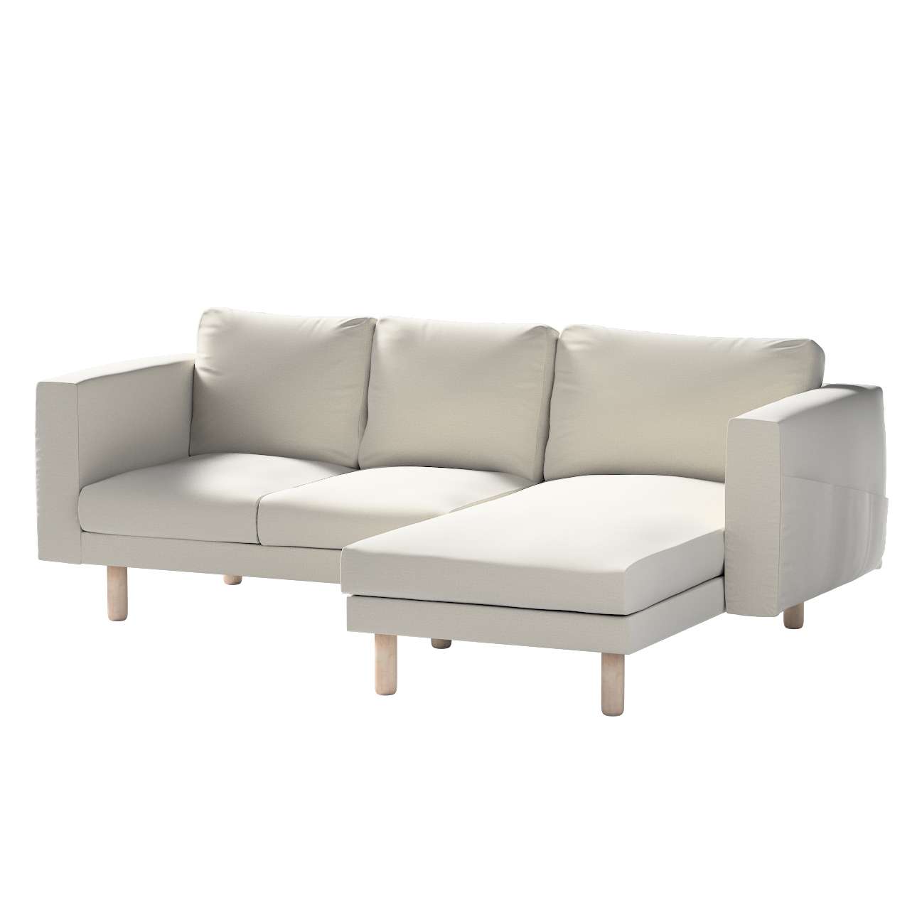 Dekoria pl pl Pokrowiec na sofę Norsborg 3-osobową z szezlongiem jasno szary welwet 231 x 88/157 x 85 cm Ingrid 1026-705-40