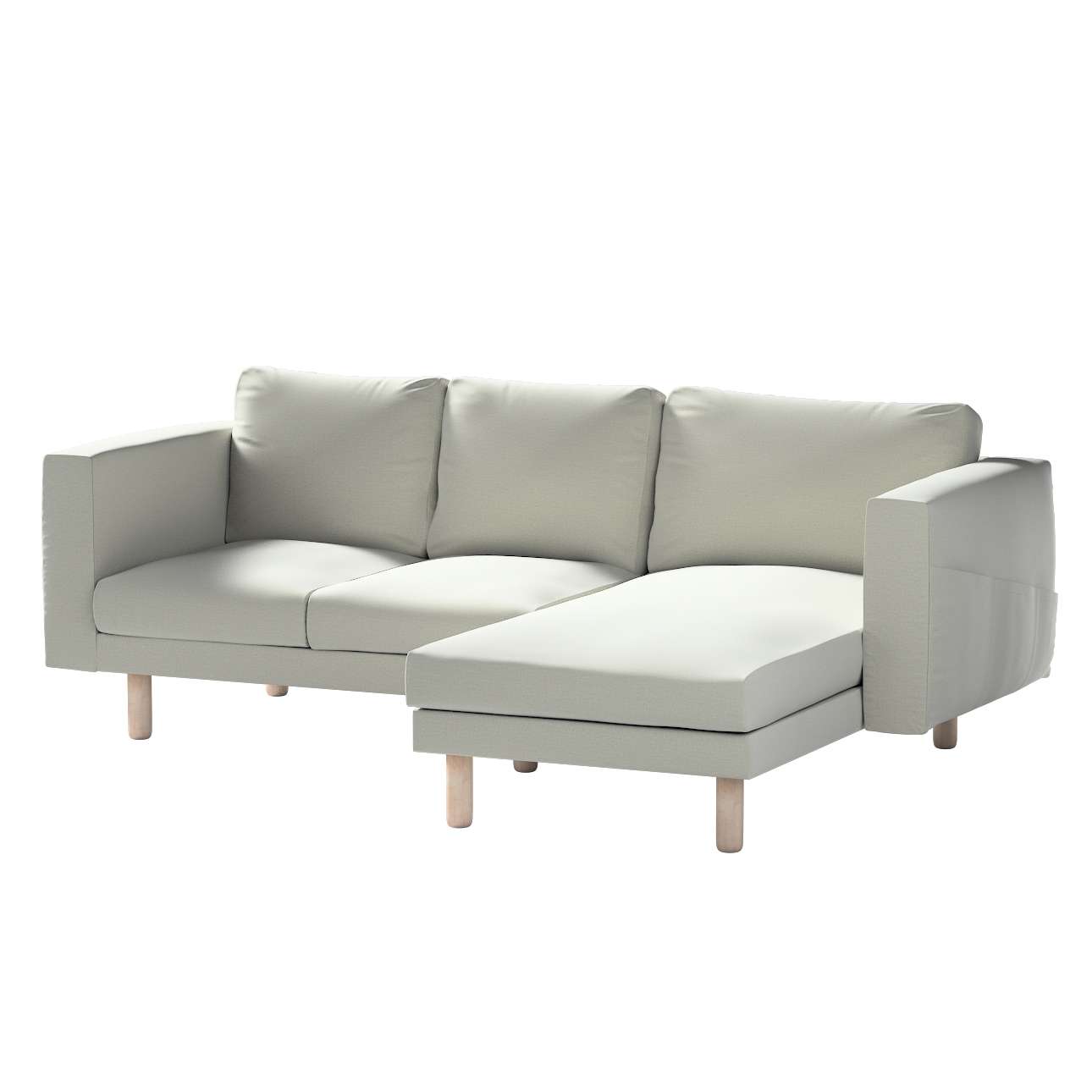 Dekoria pl pl Pokrowiec na sofę Norsborg 3-osobową z szezlongiem pastelowo miętowy welwet 231 x 88/157 x 85 cm Ingrid 1026-705-41