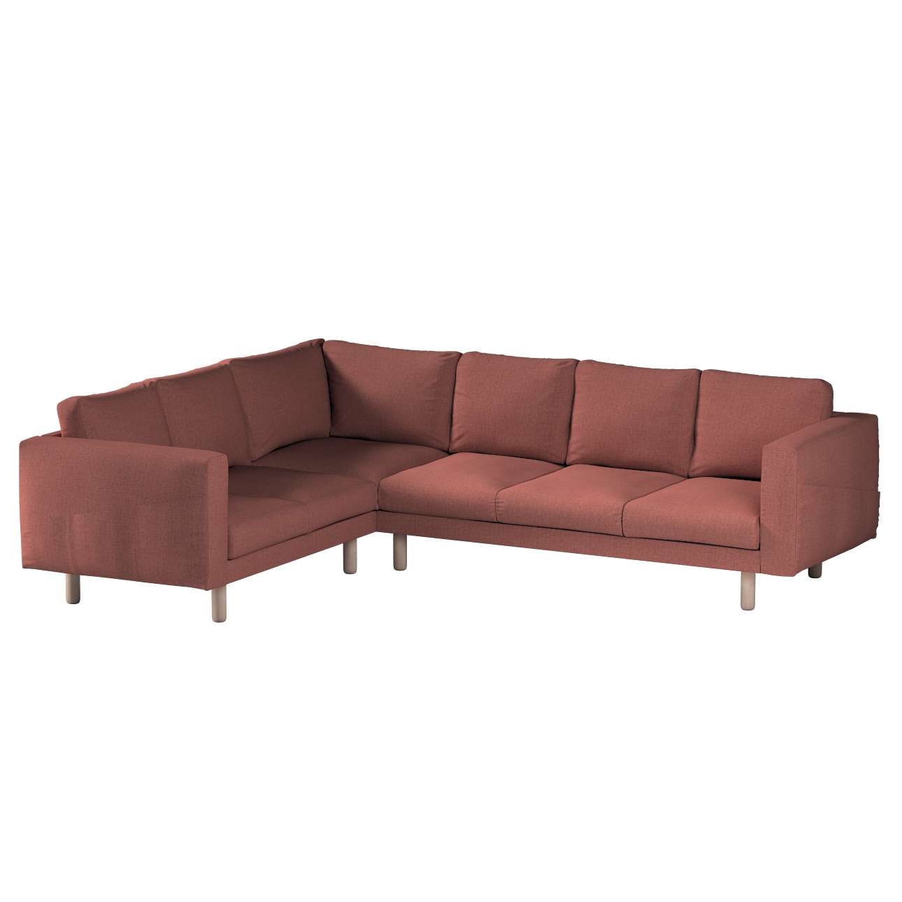 Dekoria pl pl Pokrowiec na sofę narożną Norsborg 5-osobową brązowo-koniakowy 213/291 x 88 x 85 cm City 1029-704-84