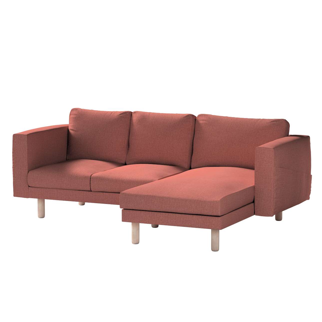 Dekoria pl pl Pokrowiec na sofę Norsborg 3-osobową z szezlongiem brązowo-koniakowy 231 x 88/157 x 85 cm City 1026-704-84