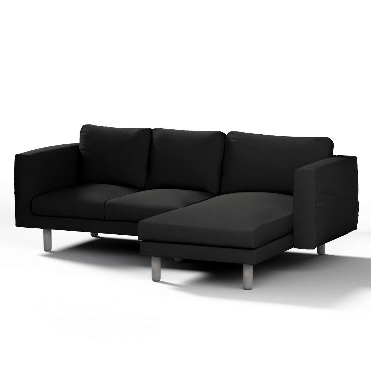Dekoria pl pl Pokrowiec na sofę Norsborg 3-osobową z szezlongiem Shadow Grey grafitowy) 231 x 88/157 x 85 cm Cotton Panama 1026-702-08