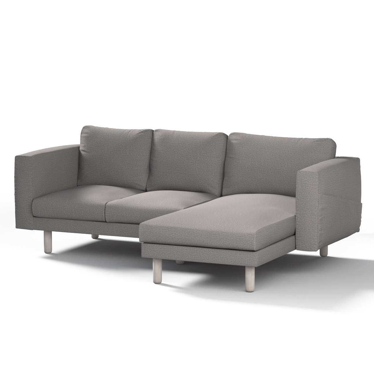 Dekoria pl pl Pokrowiec na sofę Norsborg 3-osobową z szezlongiem szary 231 x 88/157 x 85 cm Edinburgh 1026-115-81