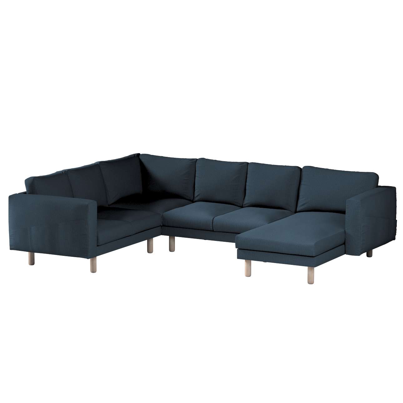Dekoria pl pl Pokrowiec na sofę narożną Norsborg 5-osobową z szezlongiem niebieski 231/291 x 88/157 x 85 cm Etna 1030-705-30