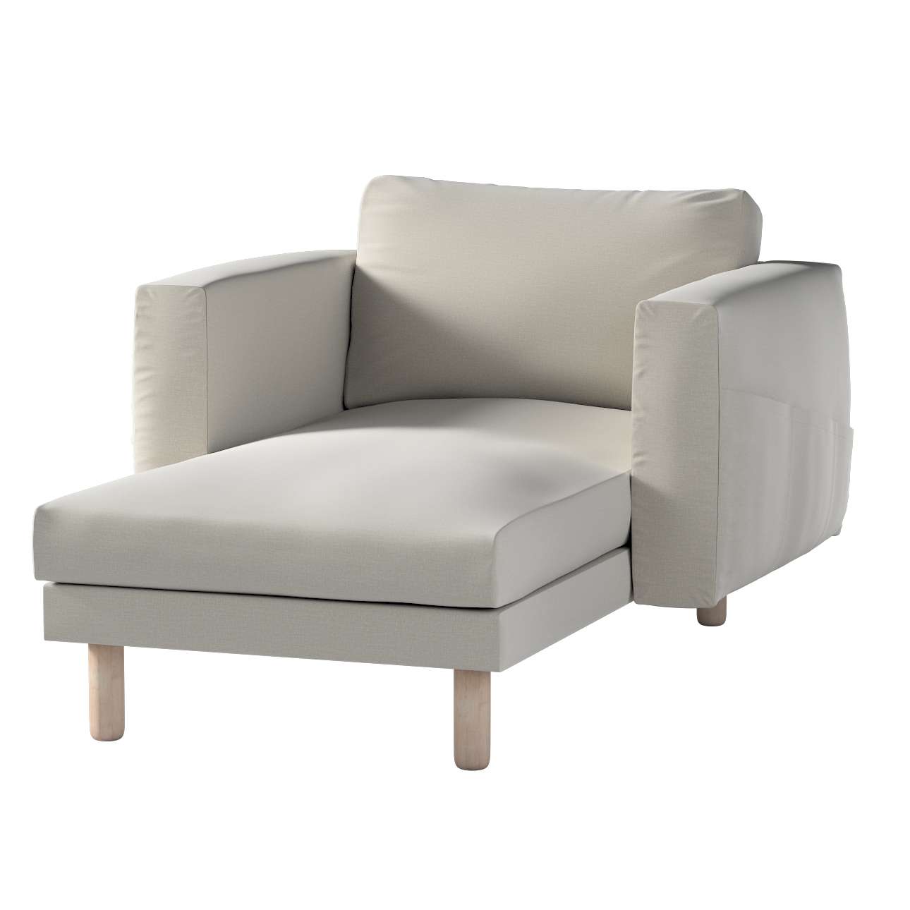 Dekoria pl pl Pokrowiec na szezlong Norsborg z podłokietnikami jasno szary welwet 110 x 157 x 85 cm Ingrid 1023-705-40