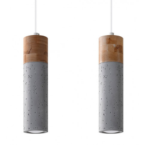 Drewniano-betonowa lampa wisząca tuby - S163 K1-G05
