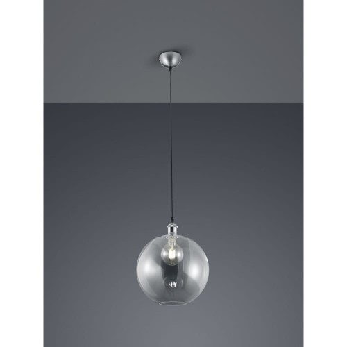 Trio DINO Nikiel mat/Przezroczysty 1xE27 Lampa wisząca R30771007 R30771007