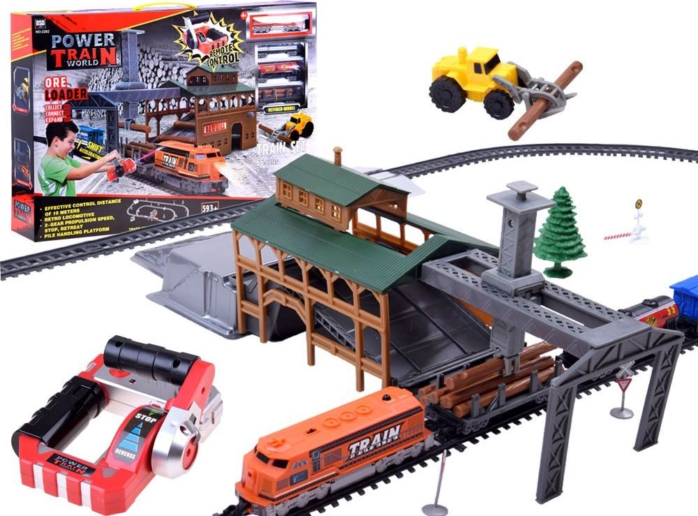 Jokomisiada Kolejka pociąg towarowy z wagonami i stacją RC0507