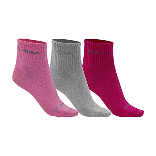 GSA GSA Unisex dzieci Gsa Organicplus + 500 dzieci skarpety ćwiartki skarpety Różowo-szary-fuksja 2.5-7 8316053