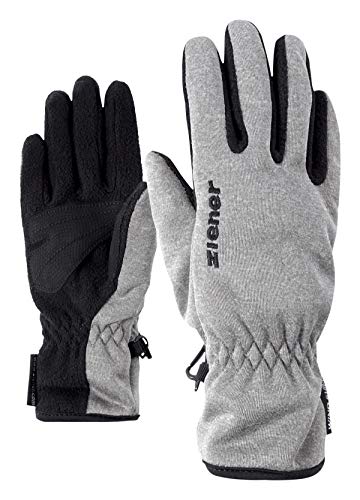 Ziener LIMPORT JUNIOR glove wielofunkcyjne rękawiczki outdoorowe dla dzieci, wiatroszczelne, oddychające, szare (szary melanż), 3,5