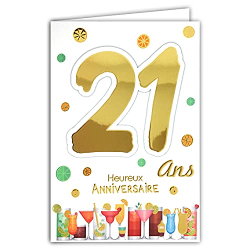 69-2023 kartka urodzinowa, 21 lat, dla kobiet i mężczyzn, uczniów, czytania, książek, diplom sowy, gwiazdki