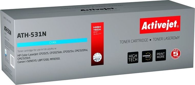 Toner Activejet Activejet Toner Activejet ATH-531N zamiennik HP 304A CC531A, Canon CRG-718C; Supreme; 3200 stron; niebieski