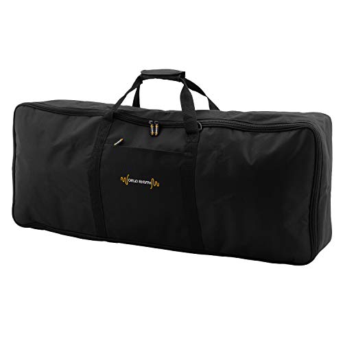 World Rhythm Torba na klawiaturę z paskiem do noszenia – 61 klawiszy klawiatura/cyfrowa wyściełana torba – 970 x 375 x 140 mm