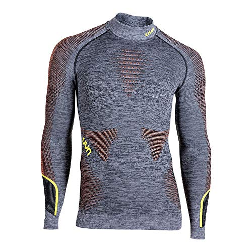 UYN UYN Męska koszulka Uyn Man Ambityon Uw Shirt Lg_sl. Melange Turtleneck podkoszulek czarny Black Melange/pomarańczowy/żółty L-XL U100053B616L/XL