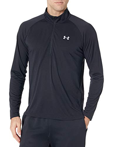 Under Armour Męska koszulka streaker z suwakiem do połowy długości czarny Black/Black/Reflective (001) S 1361474-001-Small