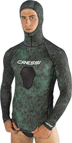 Rush Cressi Cressi Unisex-Adult Hunter Hooded Guard Top Koszulka rashguard do sportów wodnych ,Zielony moro ,S Hooded Guard Top-parent