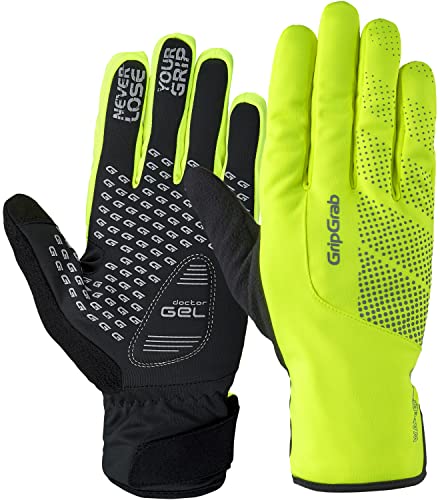 GripGrab GripGrab Unisex  dla dorosłych Ride wodoodporne zimowe rękawiczki rowerowe, męskie i damskie, żółte, Hi-Vis, XL 1069