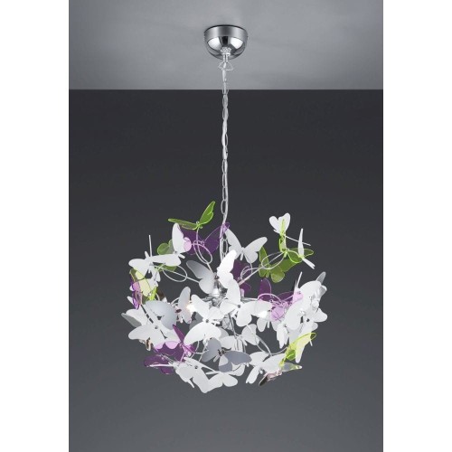 Reality Leuchten Reality lampy lampa wisząca, akryl, G9, 28 W, chrom, 50 x 50 x 150 cm R30214017 Butterfly