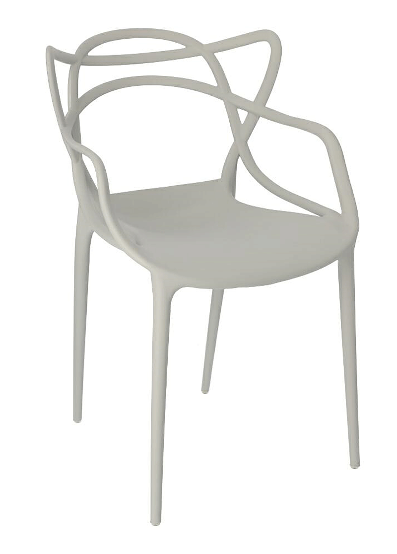 Szare minimalistyczne krzesło z podłokietnikami H0-F06