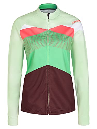 Ziener Damska koszulka Nadire z długim rękawem, do sportów rowerowych/na rower górski, przepuszczająca powietrze, rozciągliwa pomarańczowa Signal Peach 38