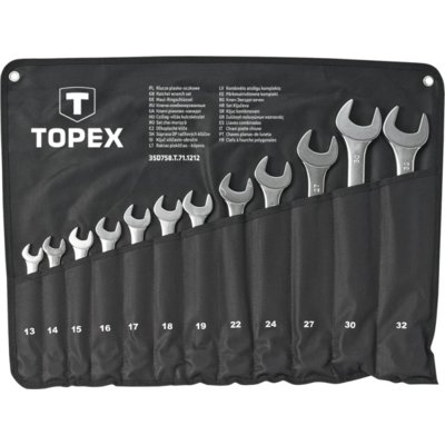 Topex KOMPLET KLUCZY PŁASKO-OCZKOWYCH 12-SZTUKOWY 13-32MM PREMIUM T 35D758