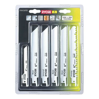 RYOBI Zestaw brzeszczotów 6 szt RAK06RB
