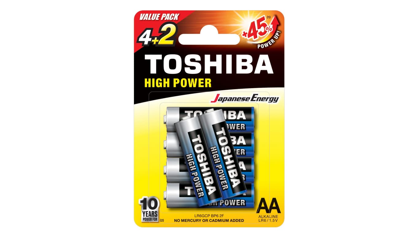 Toshiba Baterie alkaliczne LR6GCNP BP6 2F