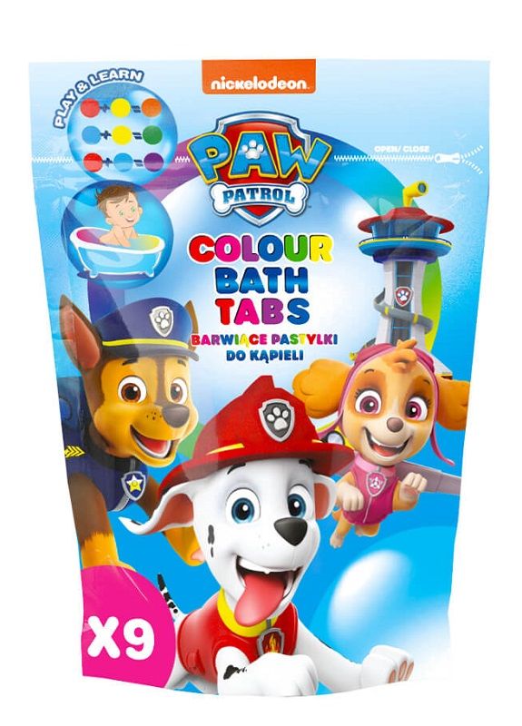 NICKELODEON Psi Patrol - Barwinki koloryzujące do kąpieli 9x16g
