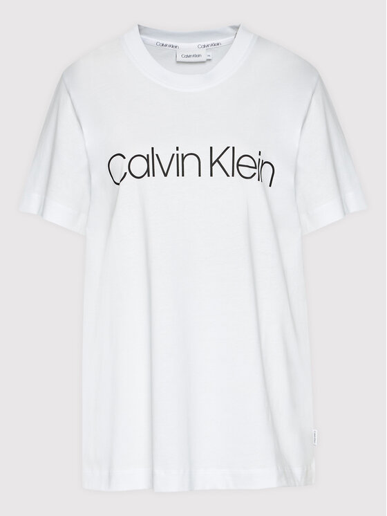 Koszulki i topy damskie - Calvin Klein Curve T-Shirt Inclusive K20K203633 Biały Regular Fit - grafika 1