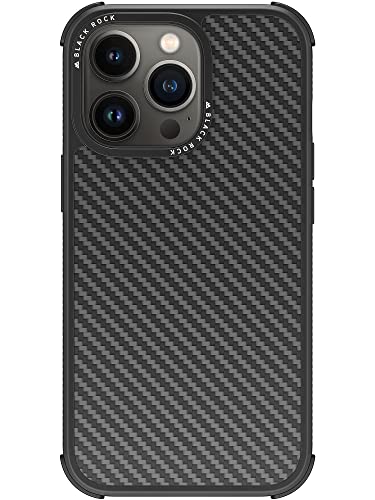 Black Rock - Etui karbonowe wytrzymałe etui Real Carbon pasuje do Apple iPhone 13 Pro I Carbon etui na telefon komórkowy, Fiber Cover (Carbon Black)