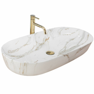 Rea Umywalka Ceramiczna Nablatowa CLEO 81 Shinny Aiax U8404