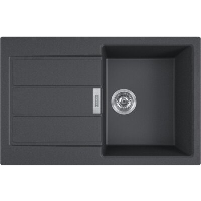 Franke Zlewozmywak granitowy Sirius S2D 611-78 1-komorowy z ociekaczem onyx 143.0612.629