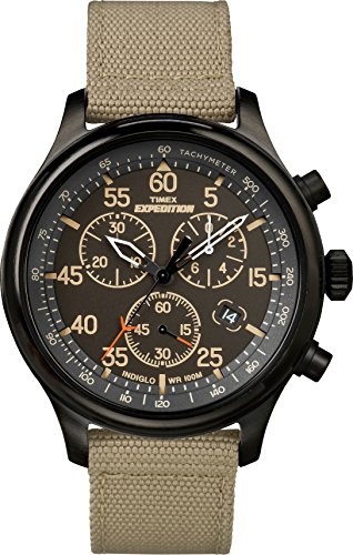 Timex Expedition Field Chronograph męski zegarek 43 mm pasek Beżowy/czarny