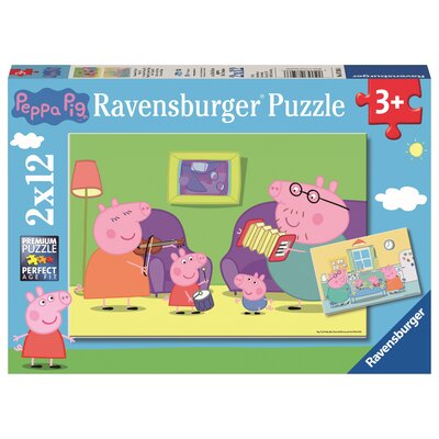 Ravensburger Puzzle 2x24 elementy Peppa w domu