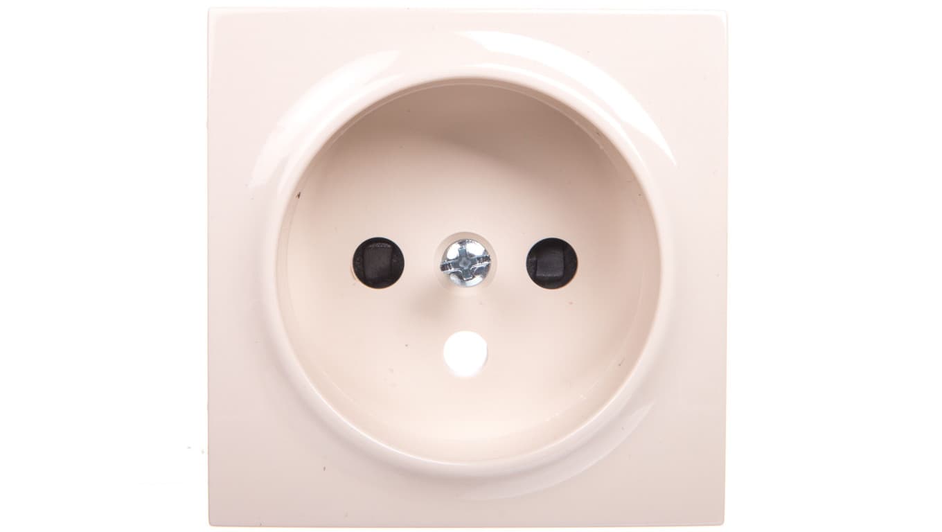 Kontakt Simon KONTAKT_SIMON Plakietka gniazda pojedynczego z uziemieniem i ochroną styków SIMON 54 Kremowy DGZ1ZP/41