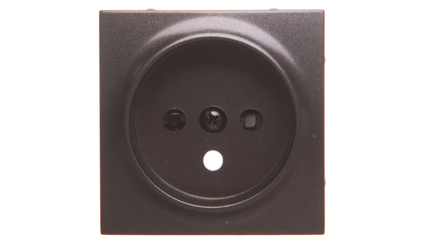 Kontakt Simon KONTAKT_SIMON Plakietka gniazda pojedynczego z uziemieniem i ochroną styków SIMON 54 Antracyt DGZ1ZP/48
