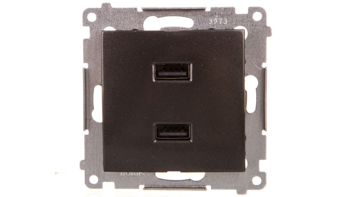 Zdjęcia - Gniazdko Kontakt Simon 54 Ładowarka 2xUSB 2.1A 5V/DC antracyt DC2USB.01/48 