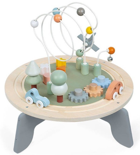 Janod Sweet Cocoon Wielofunkcyjny stolik edukacyjny drewniany z regulacją wysokości