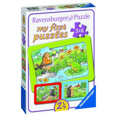 Ravensburger Puzzle 3x6 Małe zwierzęta -
