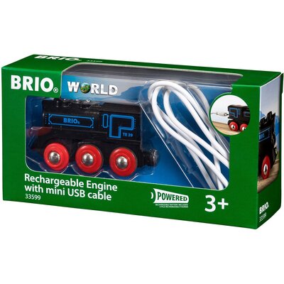 Brio Czarna lokomotywa z baterią i Mini-USB 33599